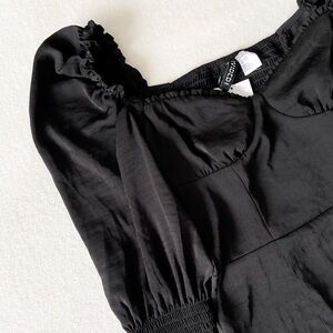H&M NWT Satin Puff Sleeve Bustier Dress